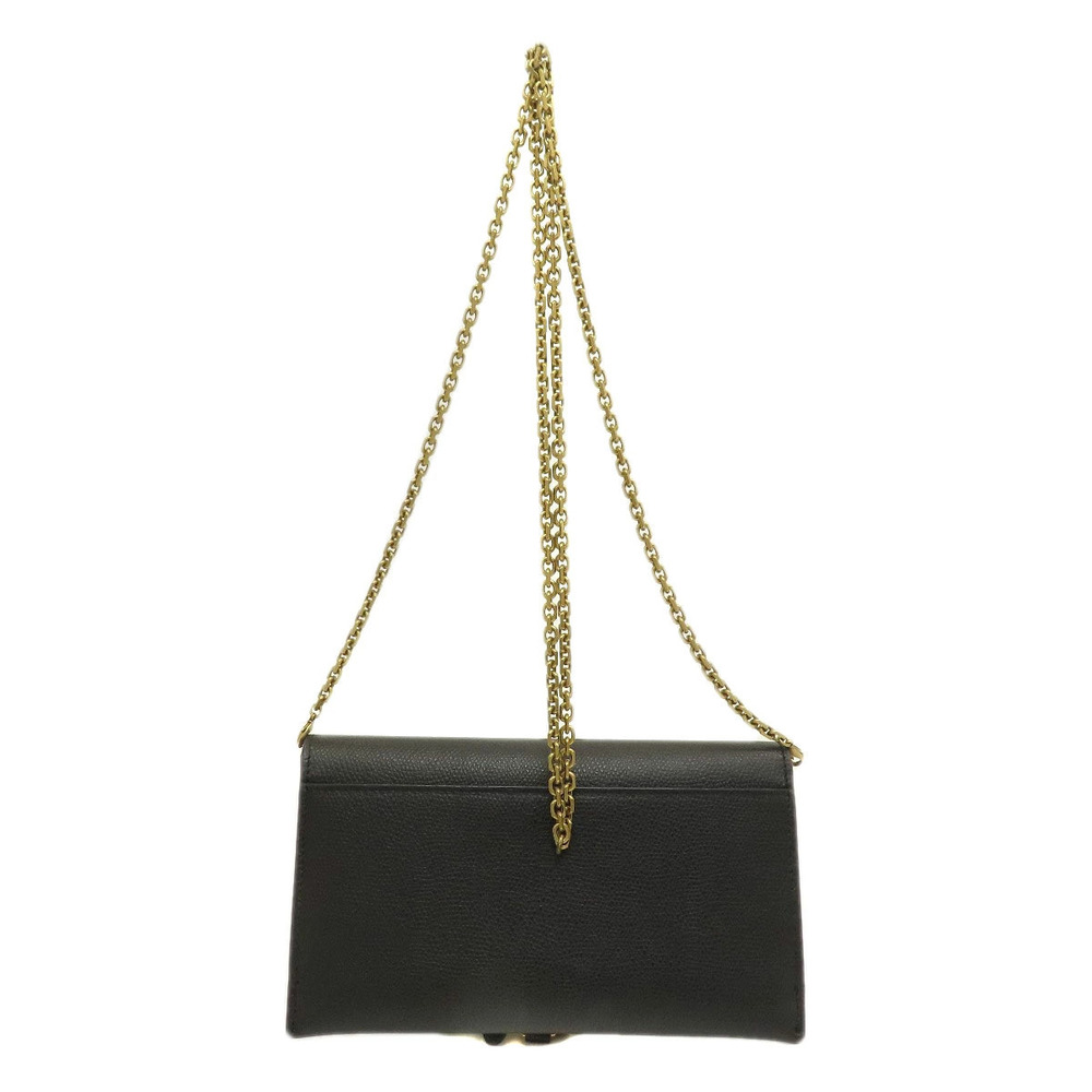 Dior Christian Wallet Wallet Leather Long Chain Black
